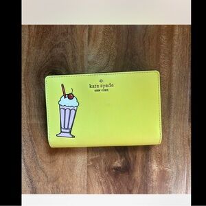 Kate Spade Yellow Wallet with Milkshake Design Archie Comics Tribute EC